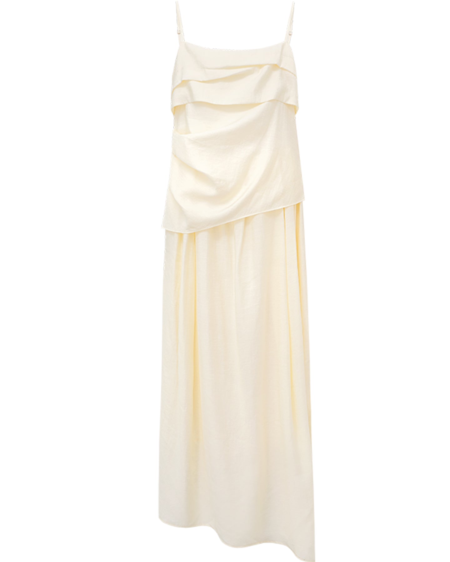 Acetate blend pleated slip dress