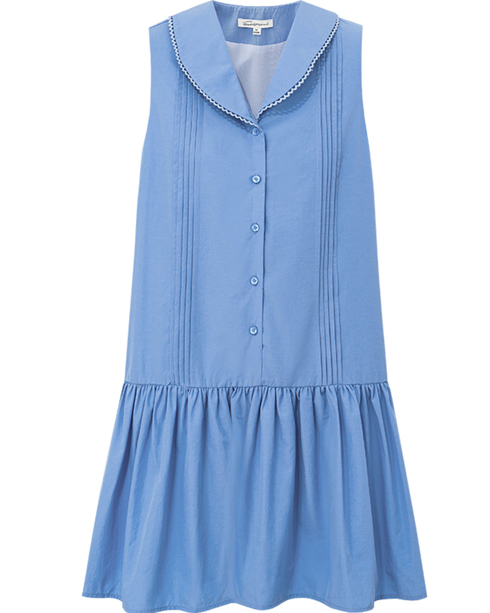 Cotton blend A-line straight dress