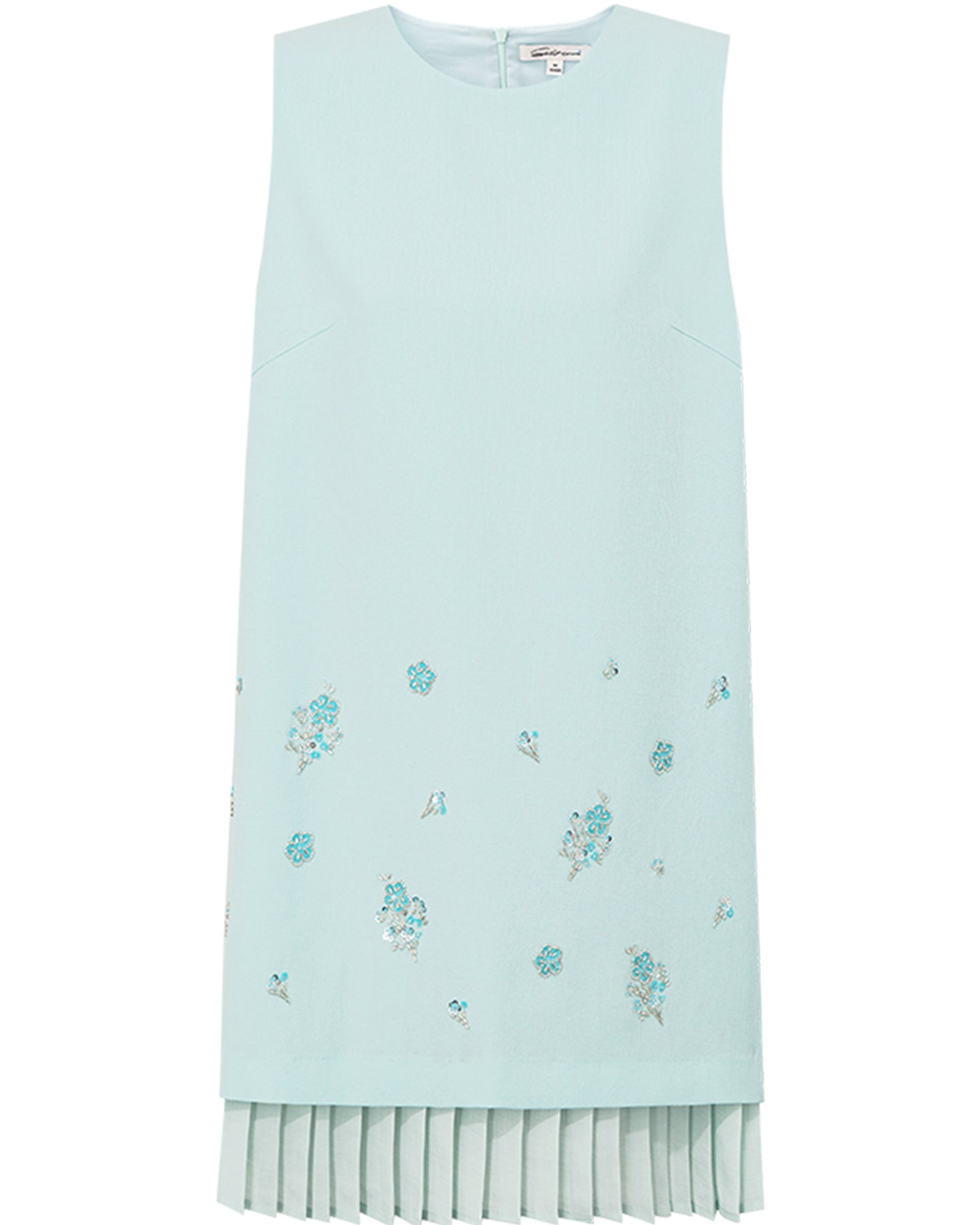Acetate-Blend Beaded Sleeveless Dress