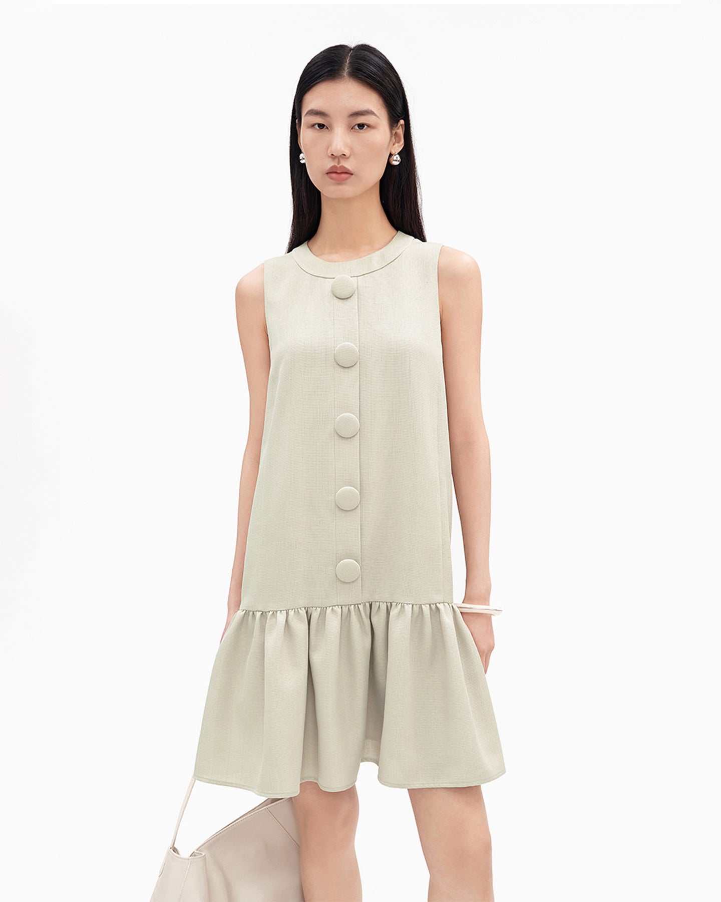 Linen-Look Sleeveless Dress