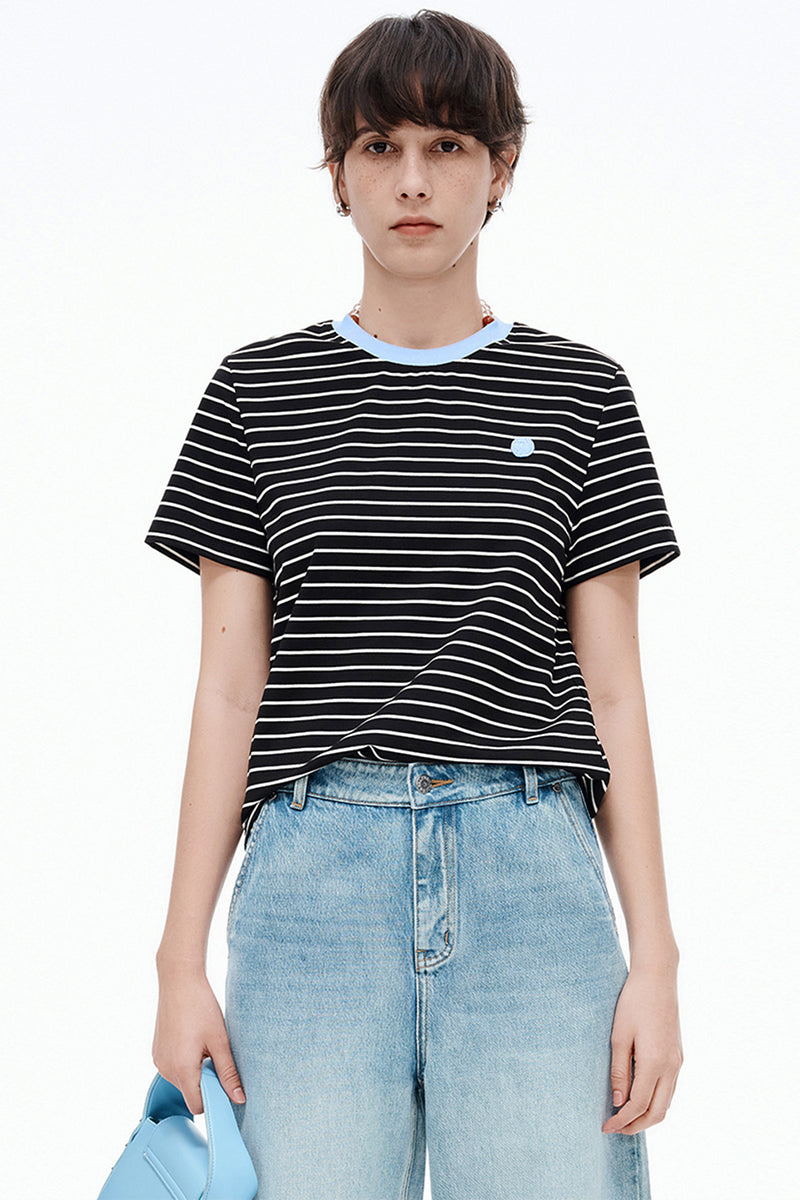 SELFWHO Smiley Wardrobe Striped Short Sleeve