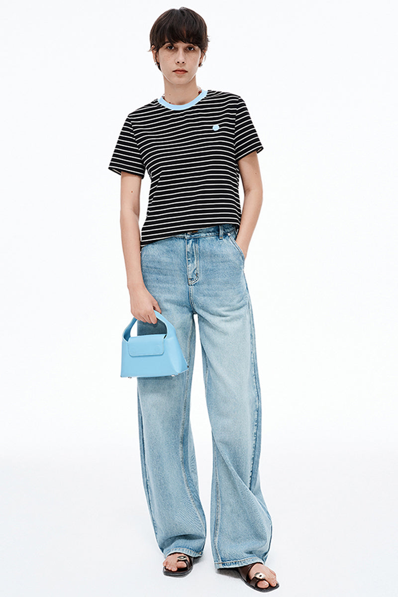 SELFWHO Smiley Wardrobe Striped Short Sleeve