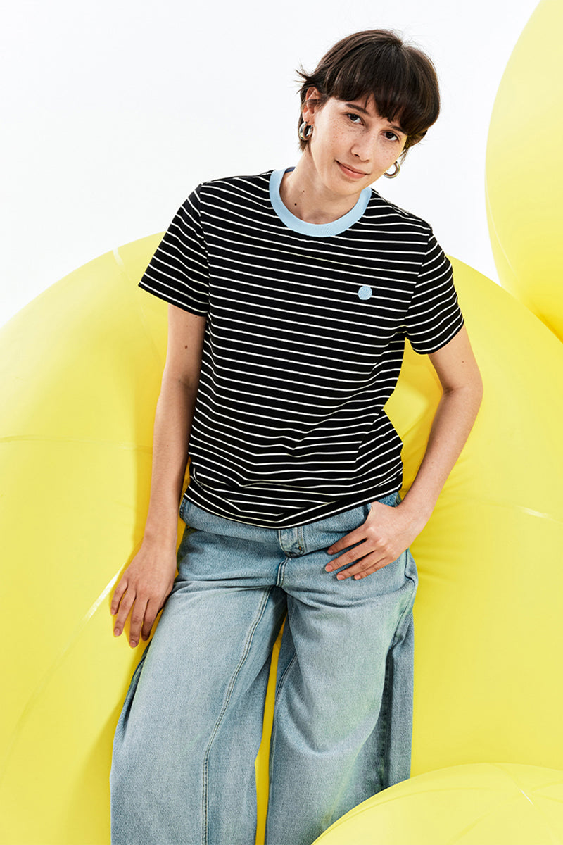 SELFWHO Smiley Wardrobe Striped Short Sleeve