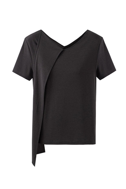 SELFWHO Lyocell Cotton Scarf Collar Top
