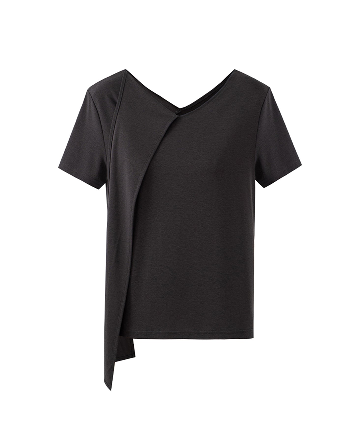 Lyocell Cotton Scarf Collar Top