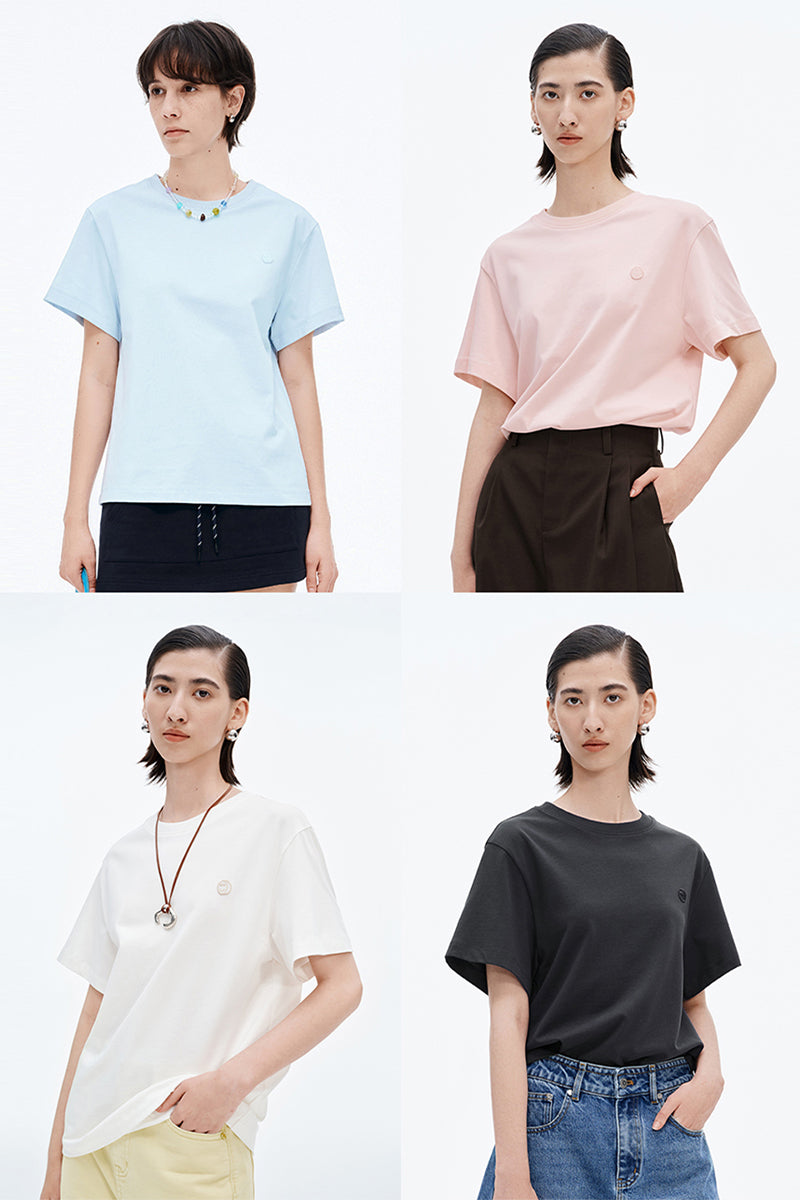 SELFWHO Smiley Wardrobe Series Comfortable Cotton T-shirt