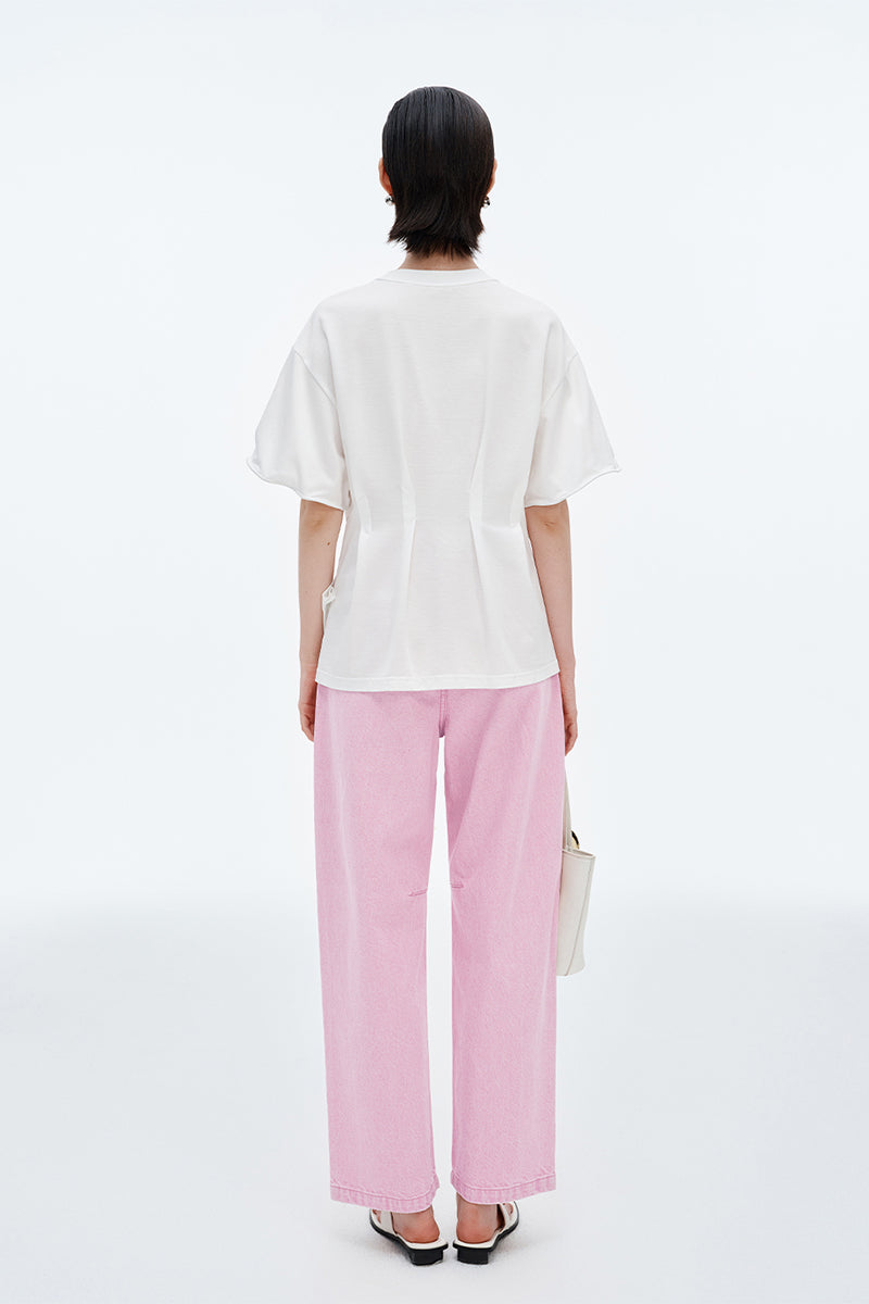 SELFWHO Twisted Flower Short-Sleeved T-Shirt