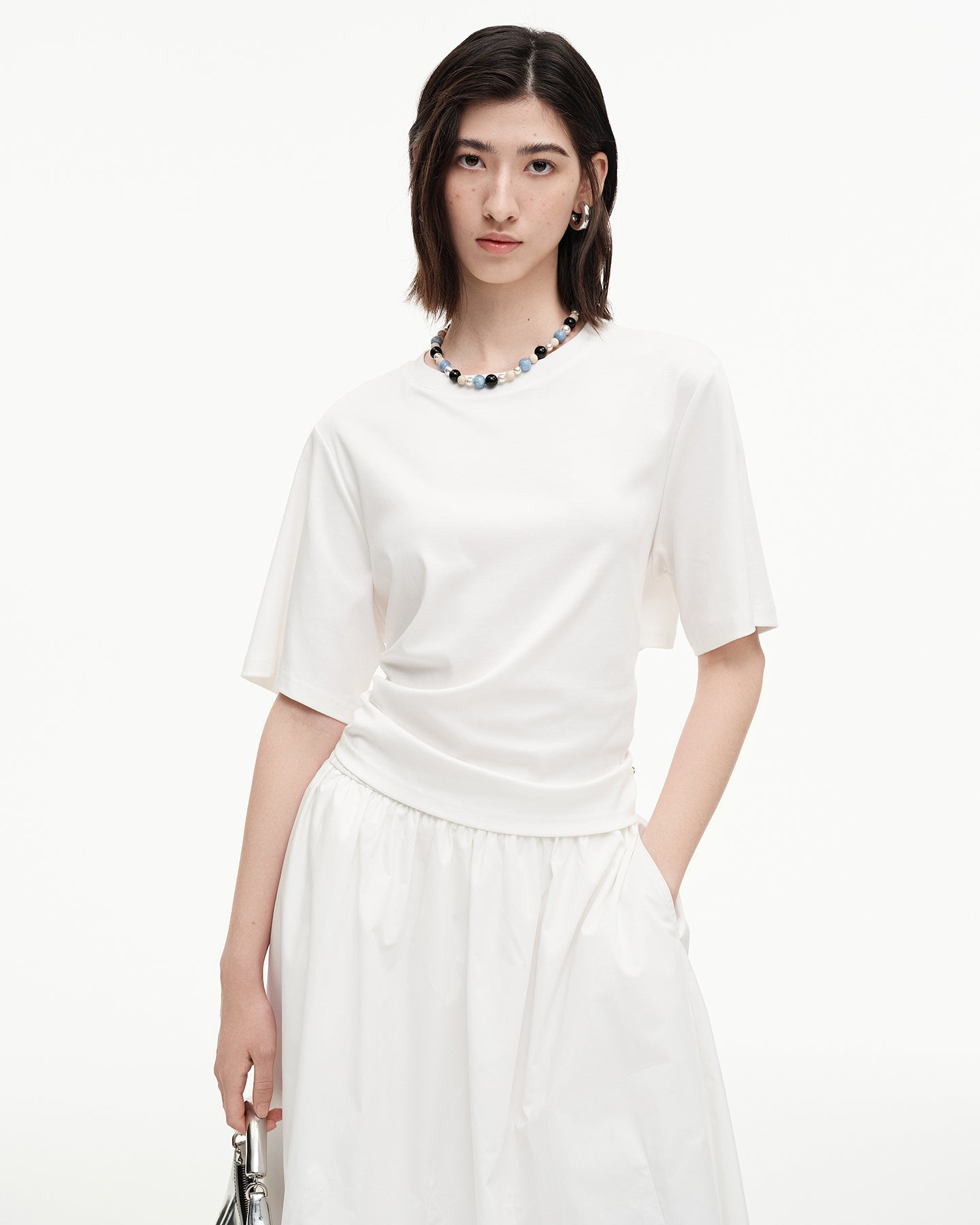 New cotton petal-shaped A-line Top