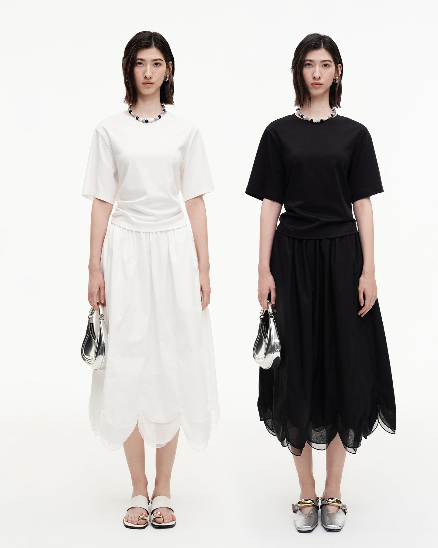 New cotton petal-shaped A-line Top
