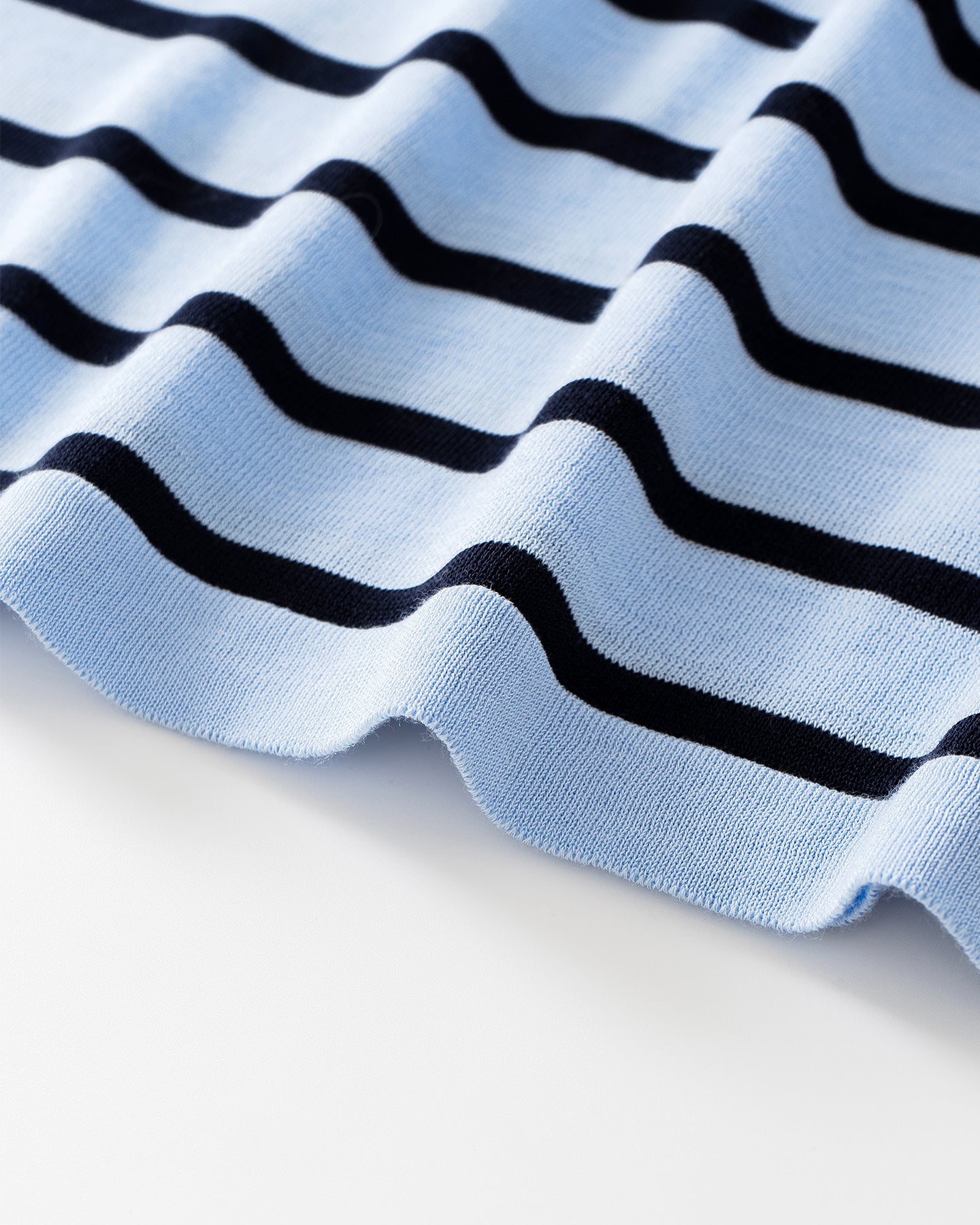 Cotton Acetate Striped Long-Sleeve