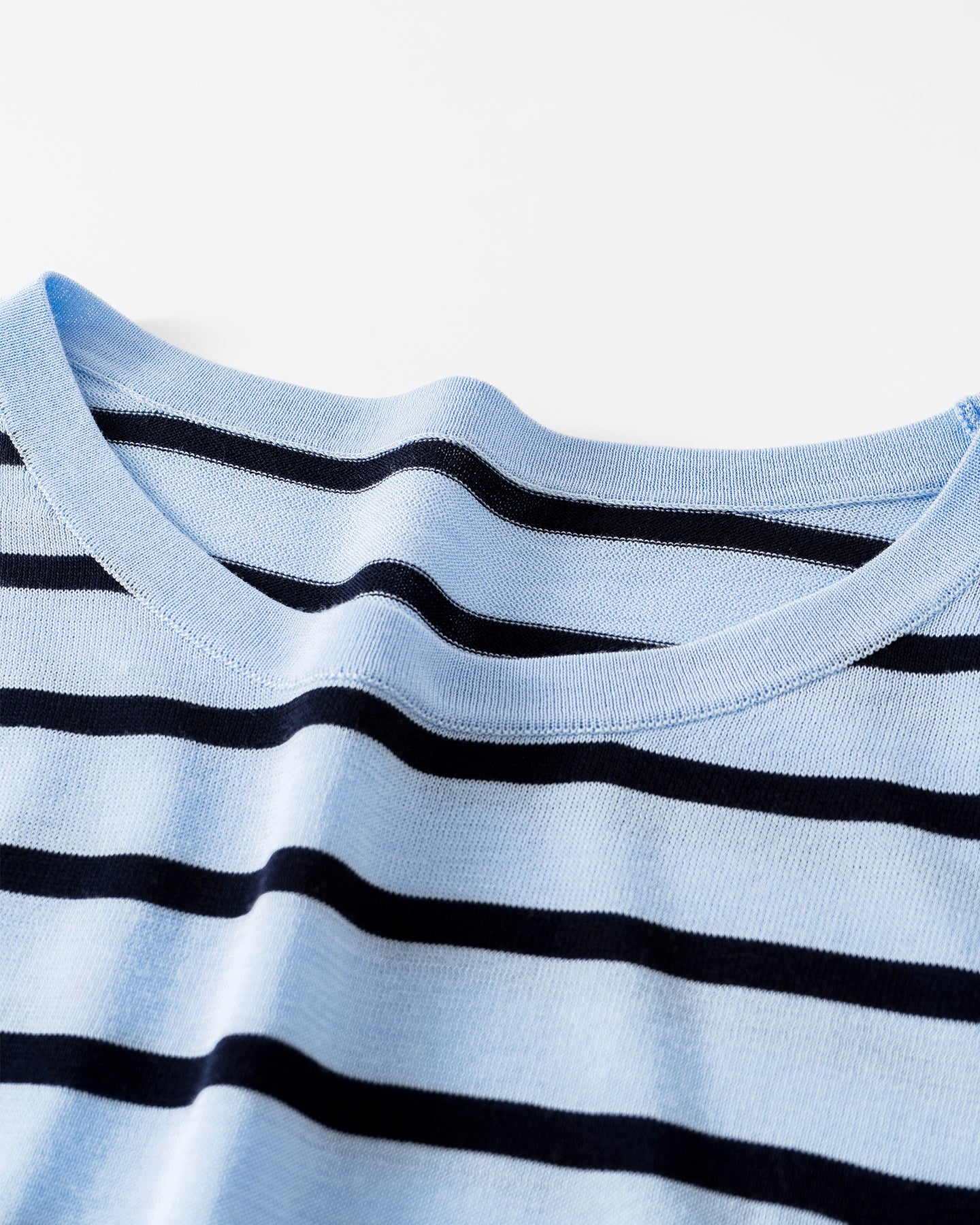 Cotton Acetate Striped Long-Sleeve