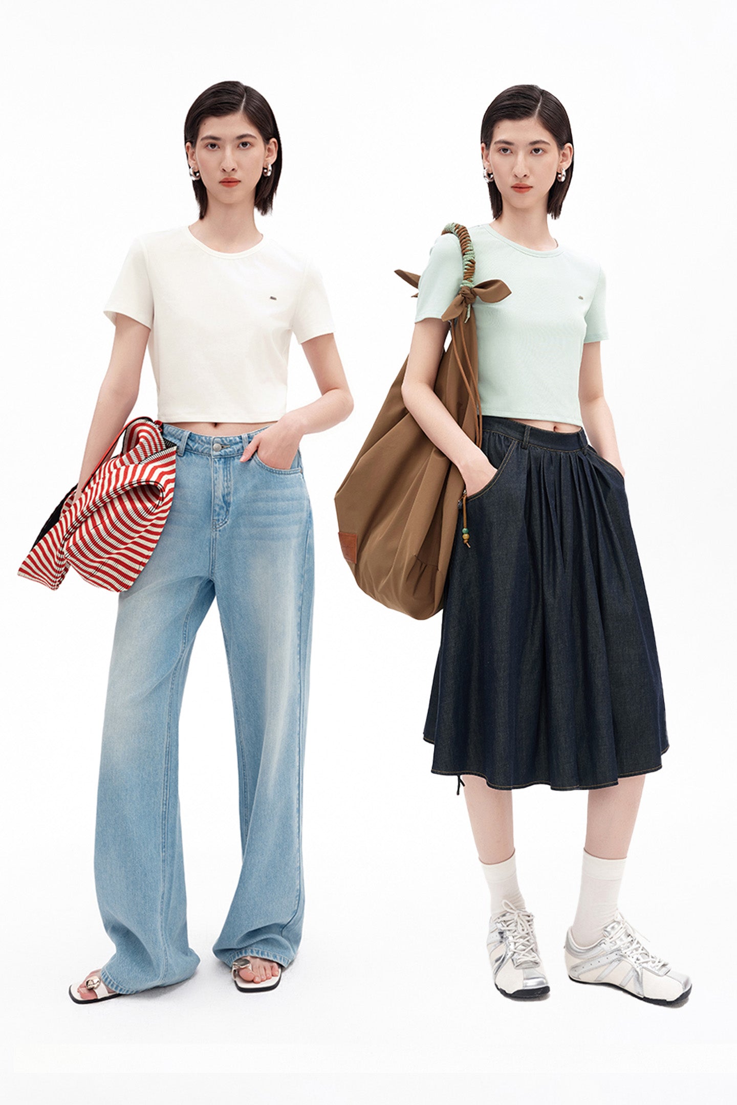 Lyocell-Cotton Blend Short-Sleeve Top