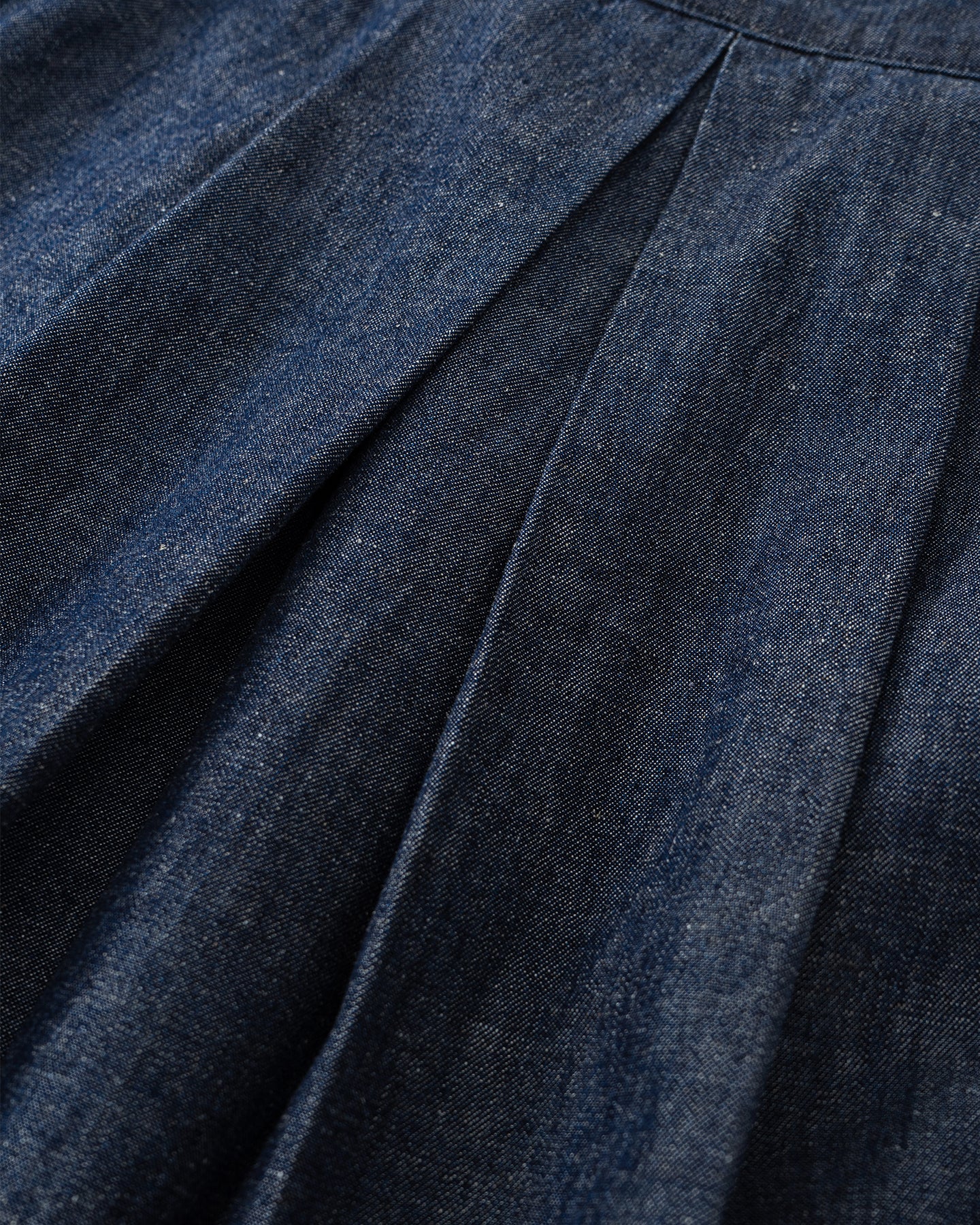 Cotton and linen blend raw cowboy style vest and denim skirt