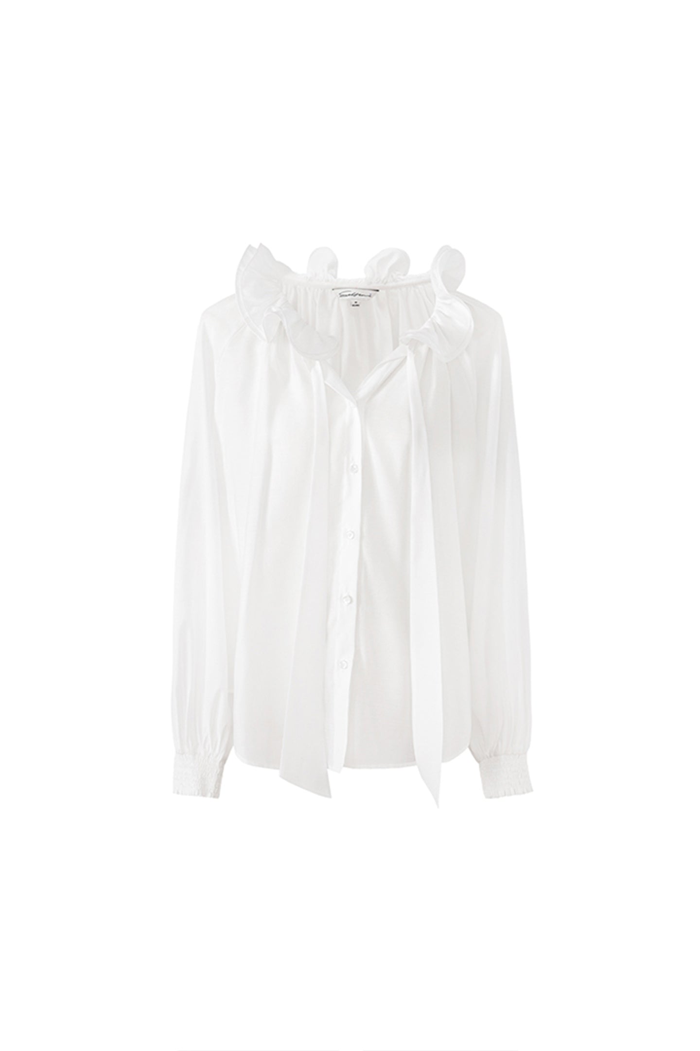 SELFWHO Meconopsis series lotus leaf collar shirt