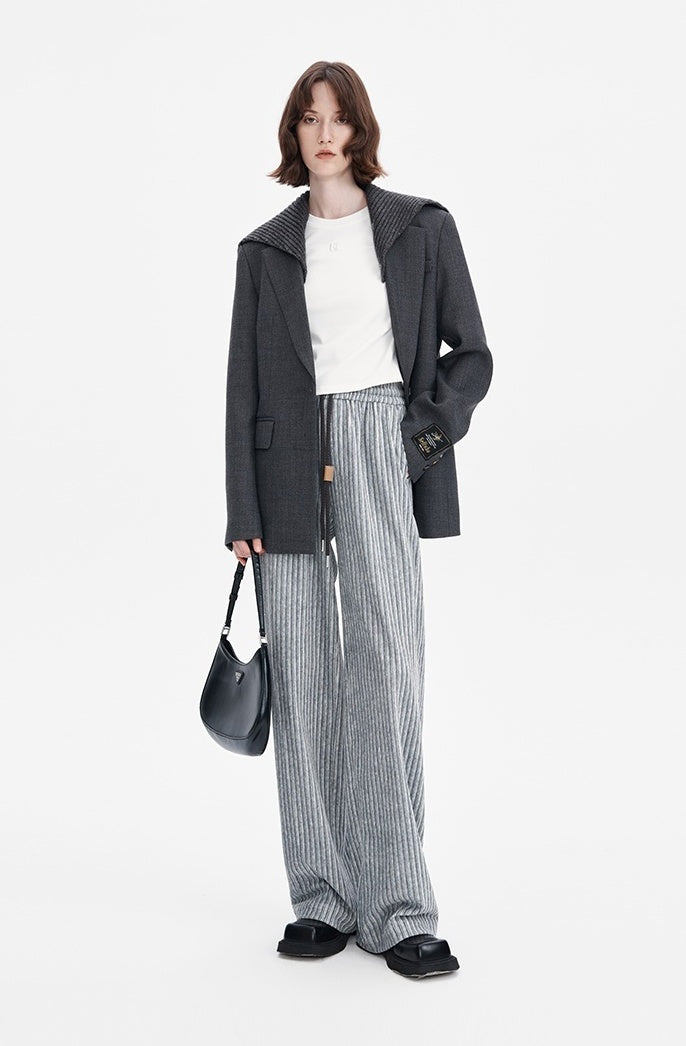 SELFWHO Commuter Versatile Striped Casual Pants