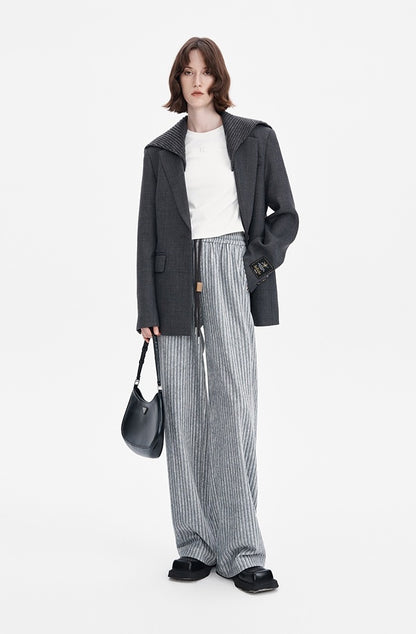 SELFWHO Commuter Versatile Striped Casual Pants