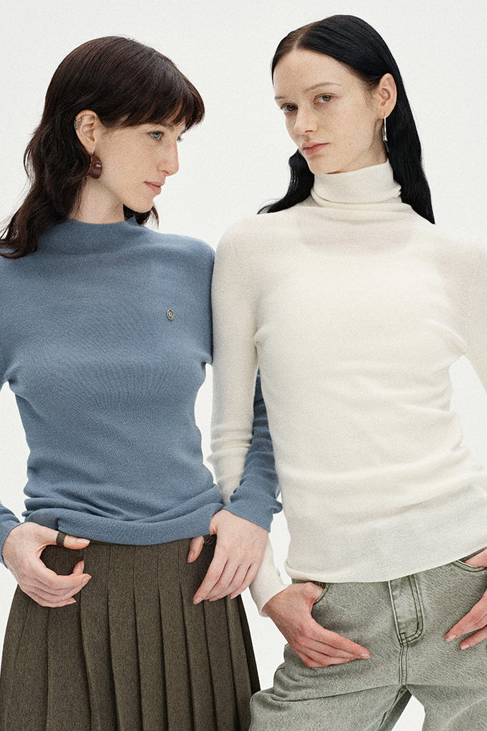 Turtleneck wool knitted shirt tight-fitting bottoming top