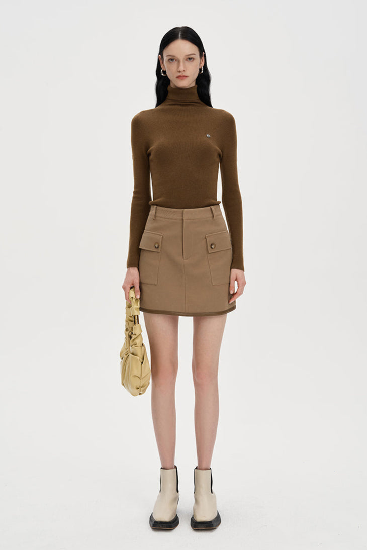 Turtleneck wool knitted shirt tight-fitting bottoming top