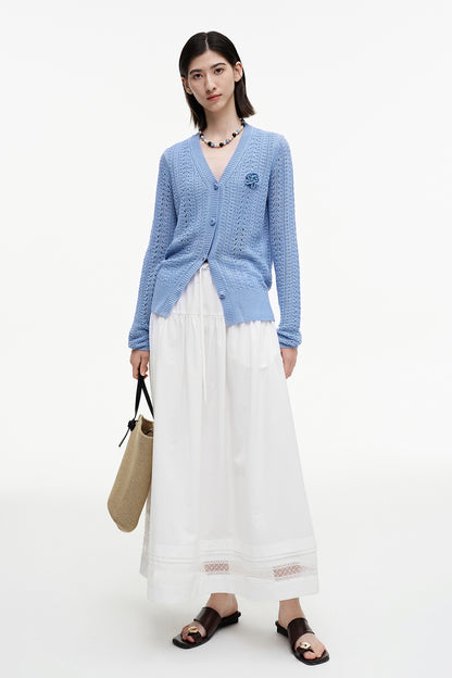 SELFWHO Meconopsis series flower brooch hollow shirt