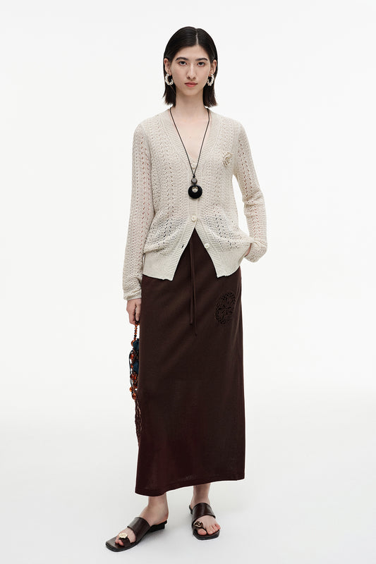 SELFWHO Meconopsis series flower brooch hollow shirt