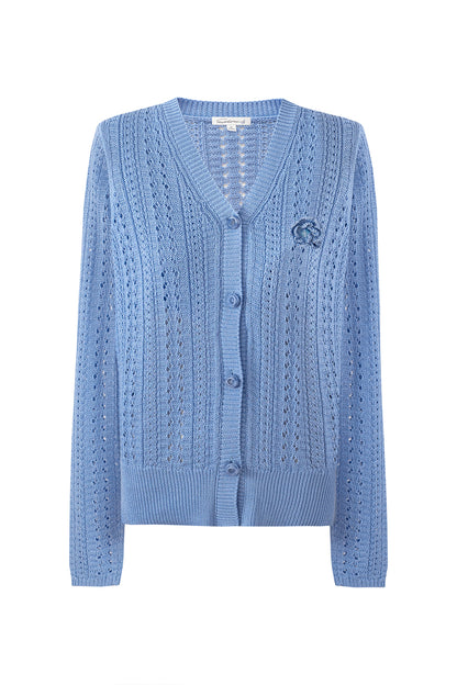 SELFWHO Meconopsis series flower brooch hollow shirt