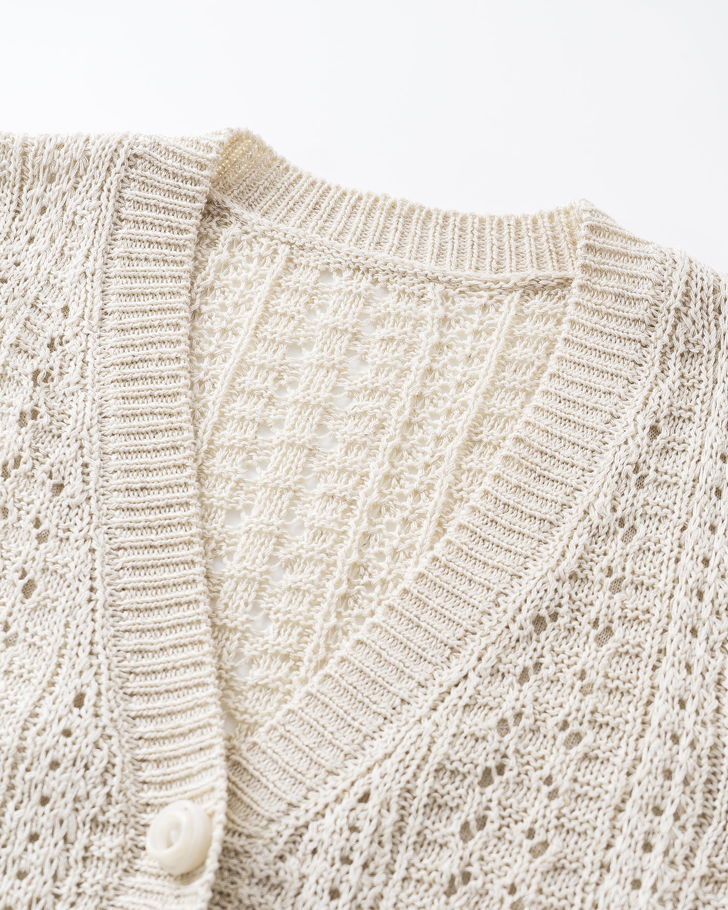Selfwho Meconopsis series linen knitted hollow vest