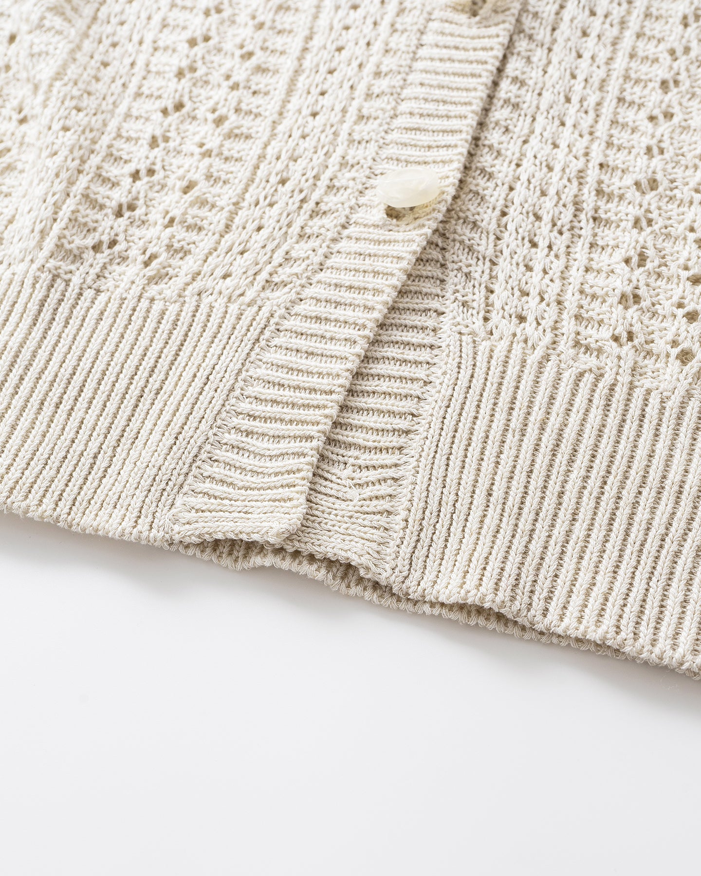 Selfwho Meconopsis series linen knitted hollow vest