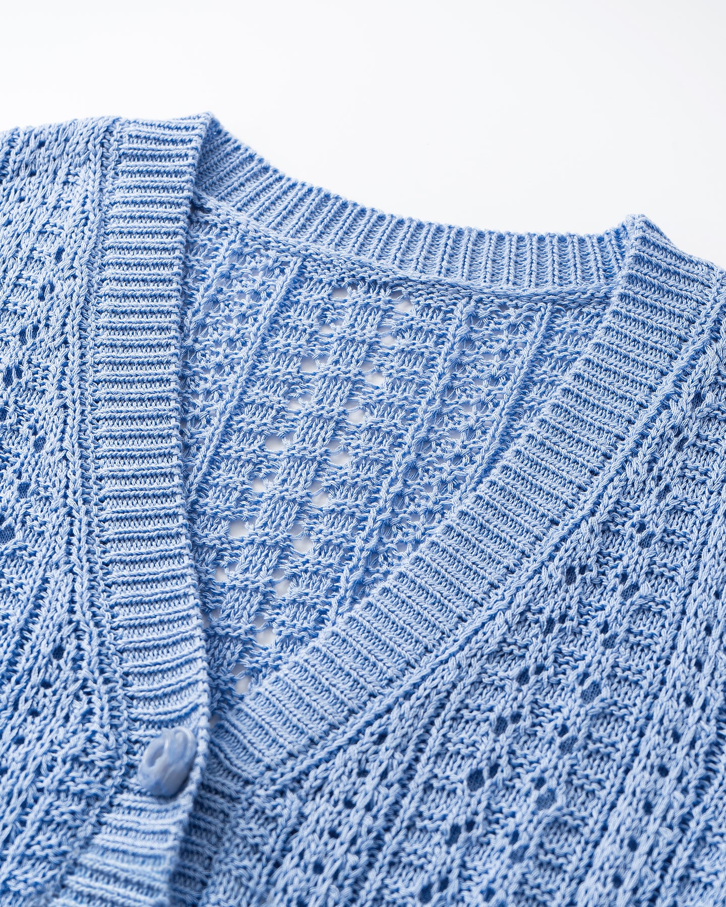 Selfwho Meconopsis series linen knitted hollow vest
