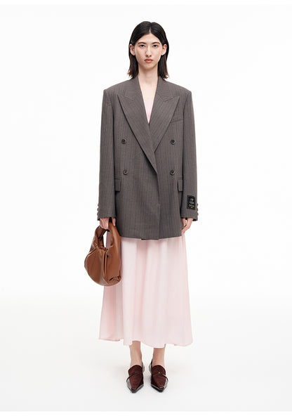 SELFWHO Wool Blend Pink Long-Sleeved Sweater