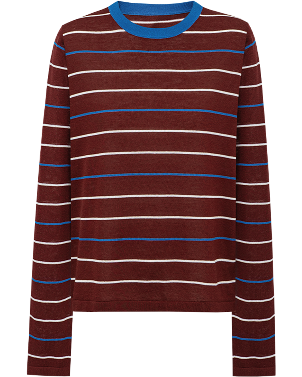 Contrast Stripe Linen Sleeve Top