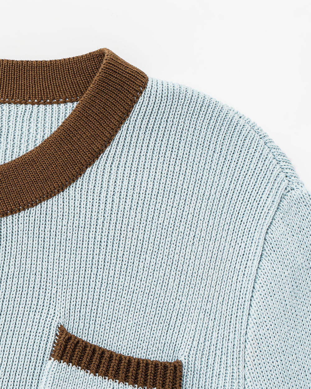 Two-Tone Ribbed Knit Vest and Cardigan Set