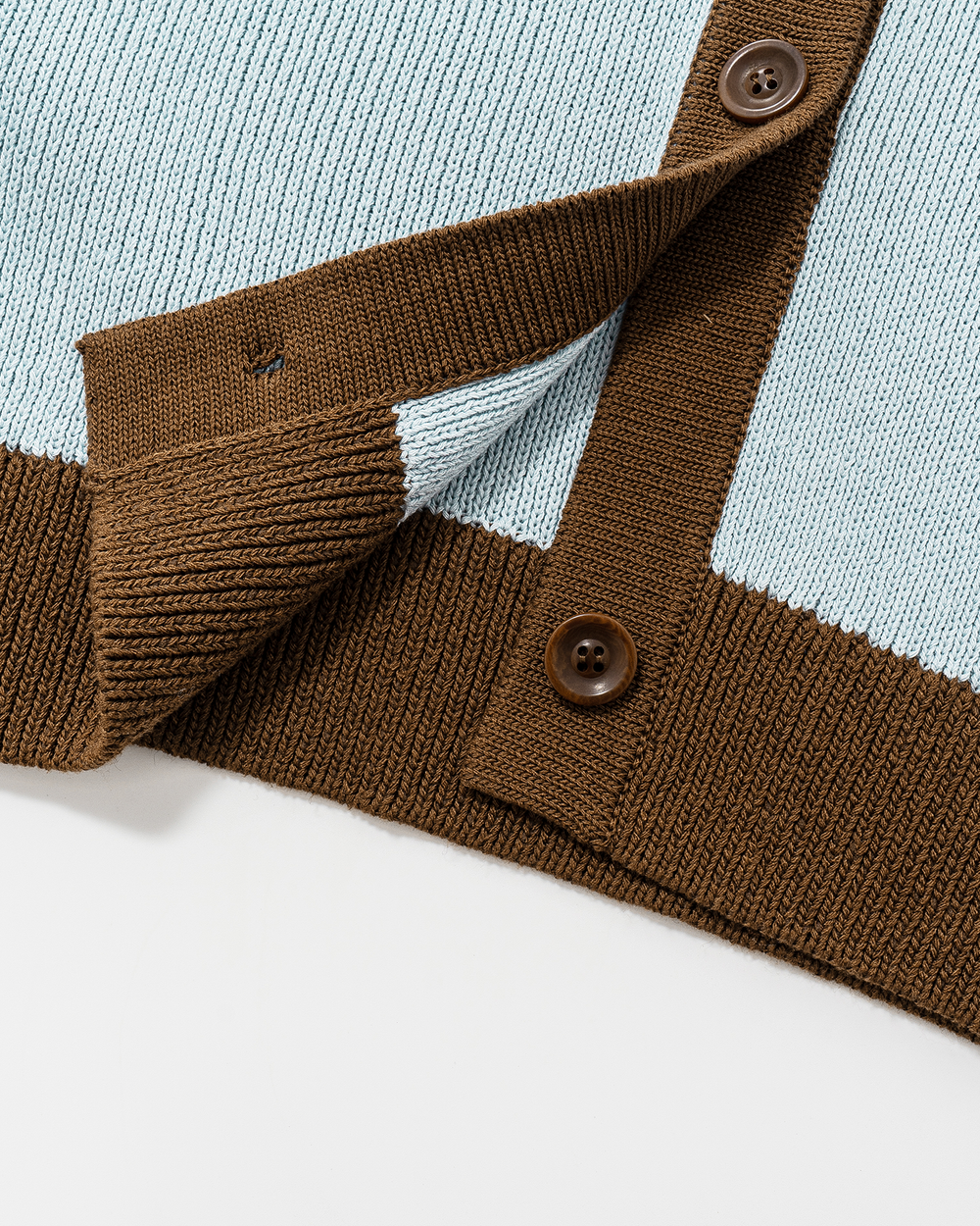 Two-Tone Ribbed Knit Vest and Cardigan Set