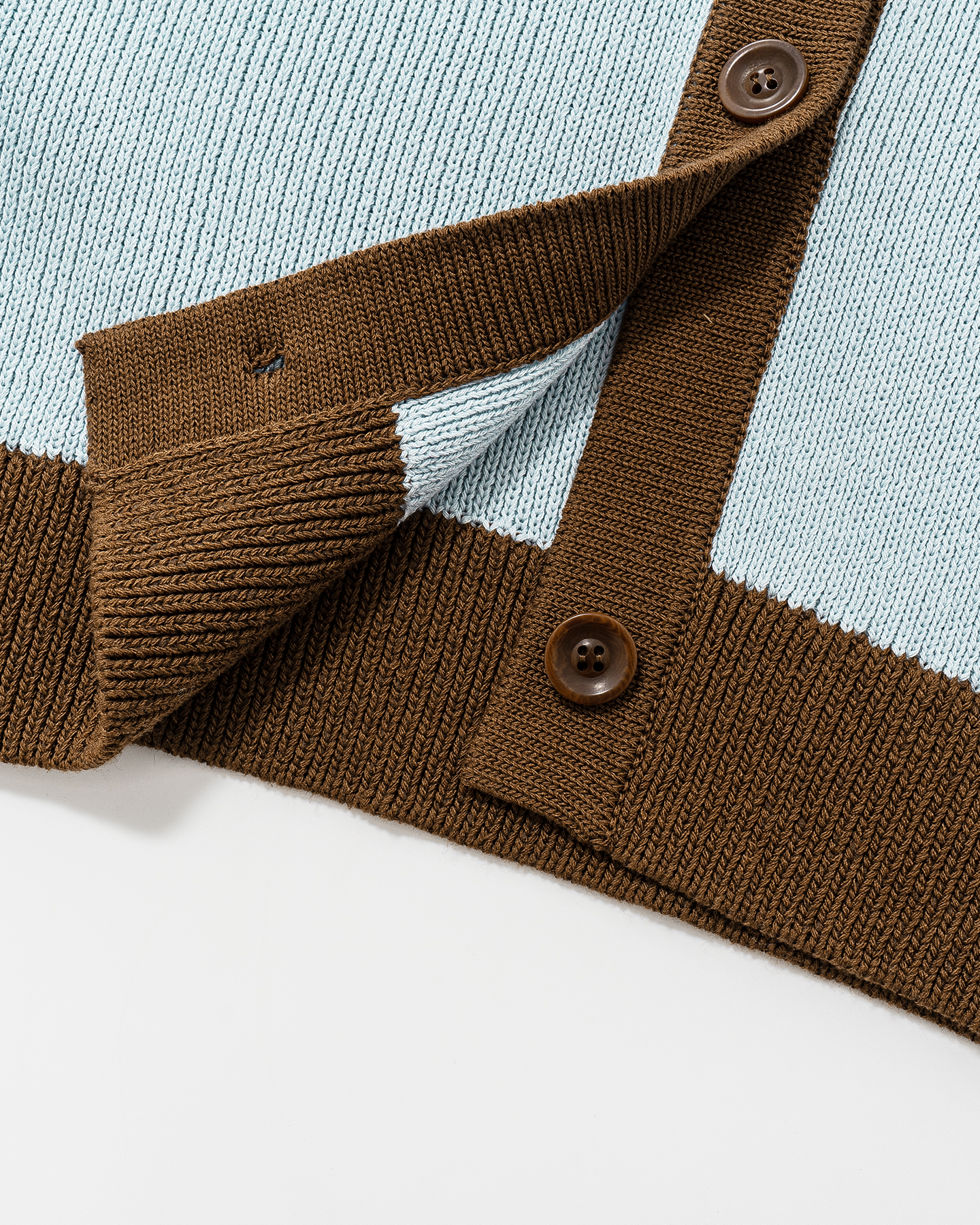 Two-Tone Ribbed Knit Vest and Cardigan Set