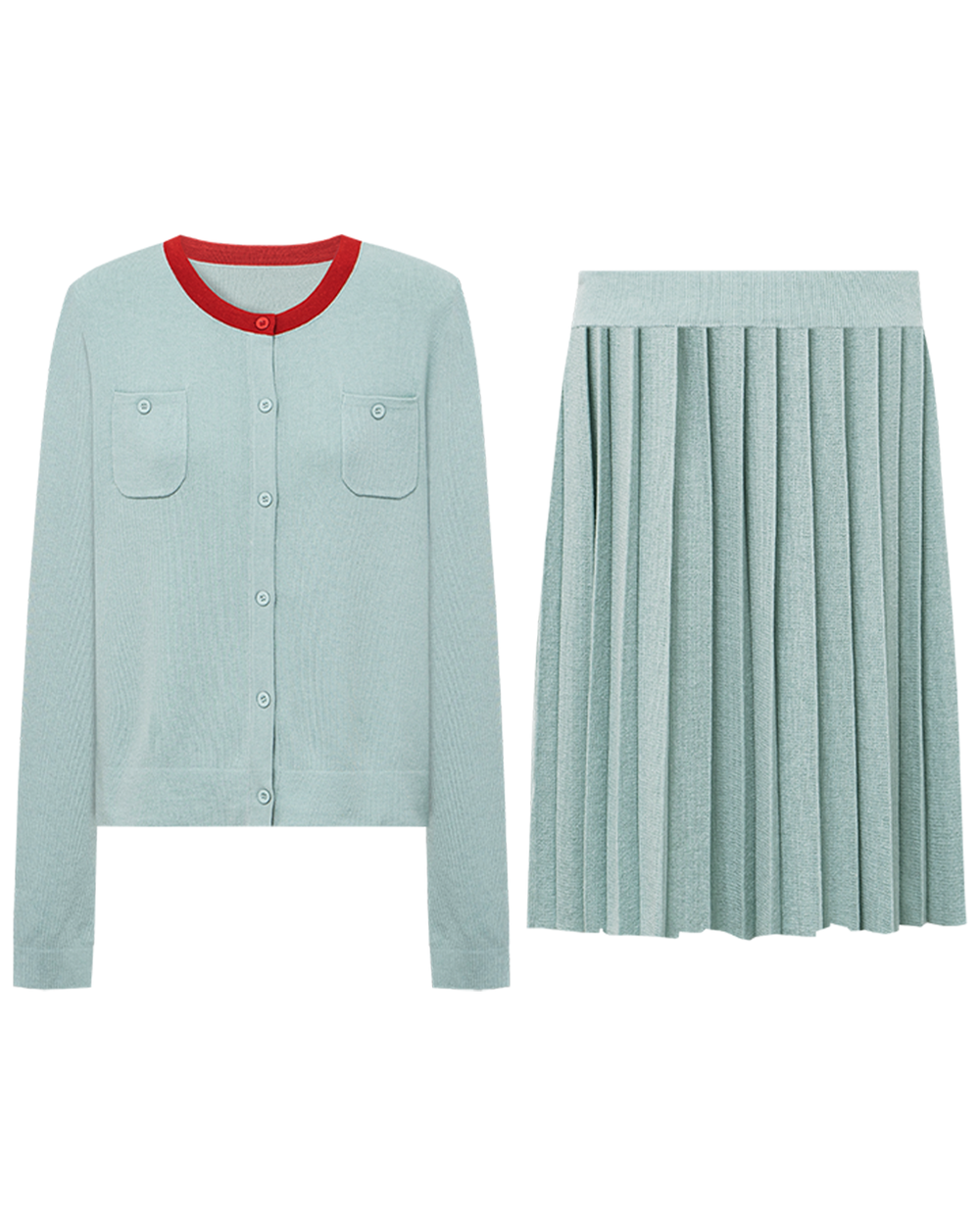 Color-Block Knit Cardigan – Linen-Blend