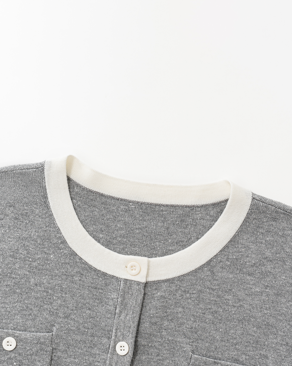 Color-Block Knit Cardigan – Linen-Blend