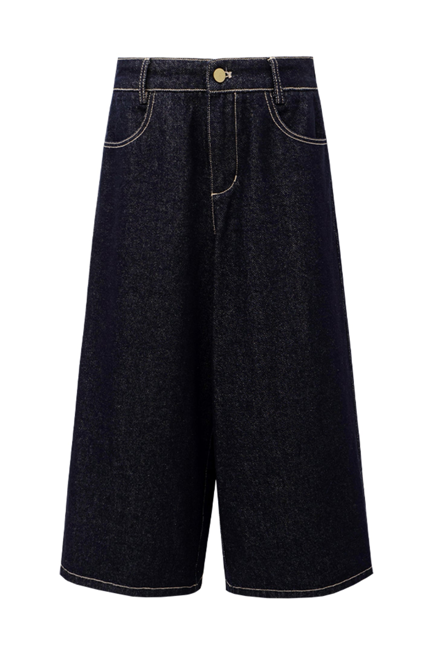 Cotton Blend Vintage Original Cow Style Denim Vest, Cropped Pants Set