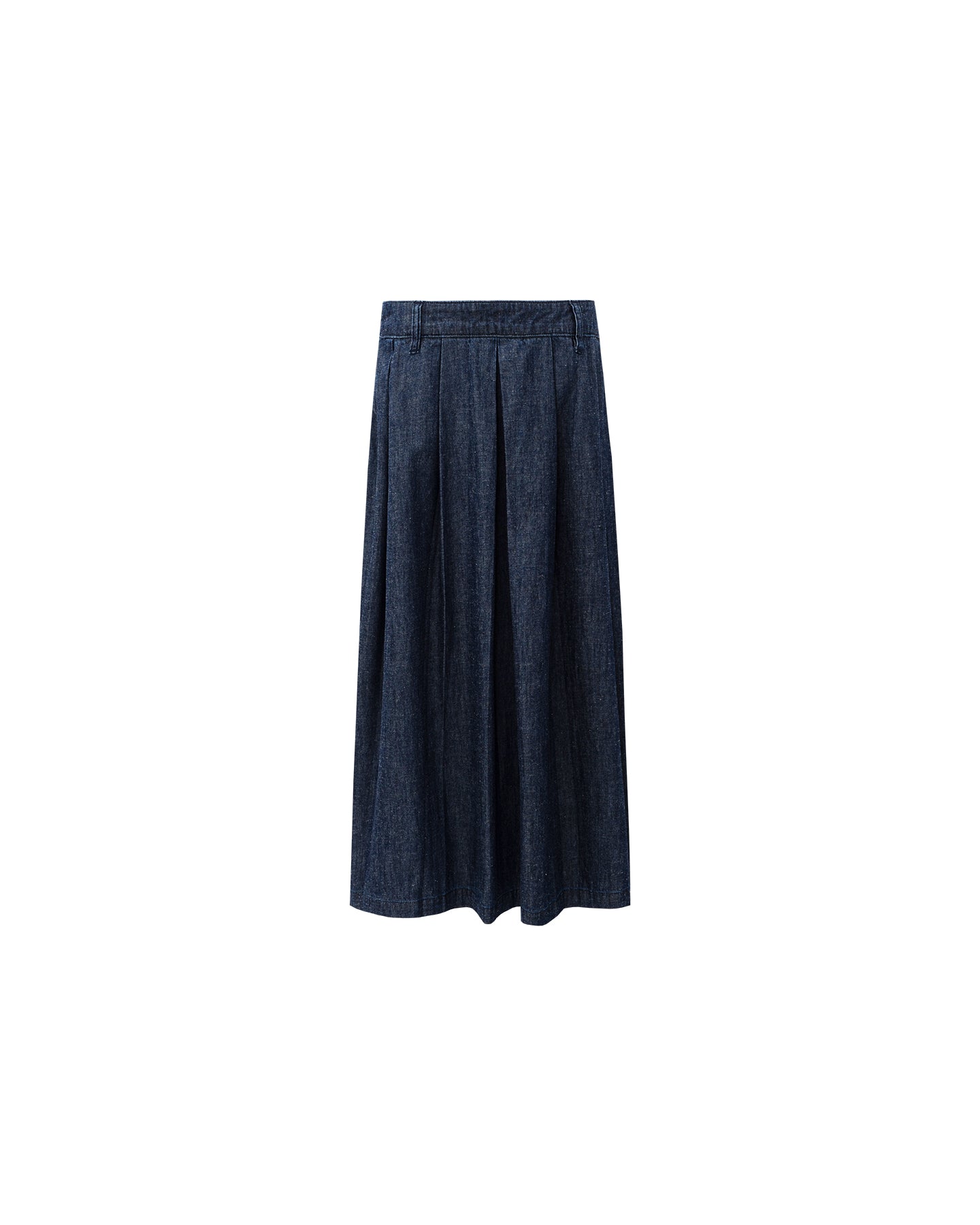 Cotton and linen blend raw cowboy style vest and denim skirt