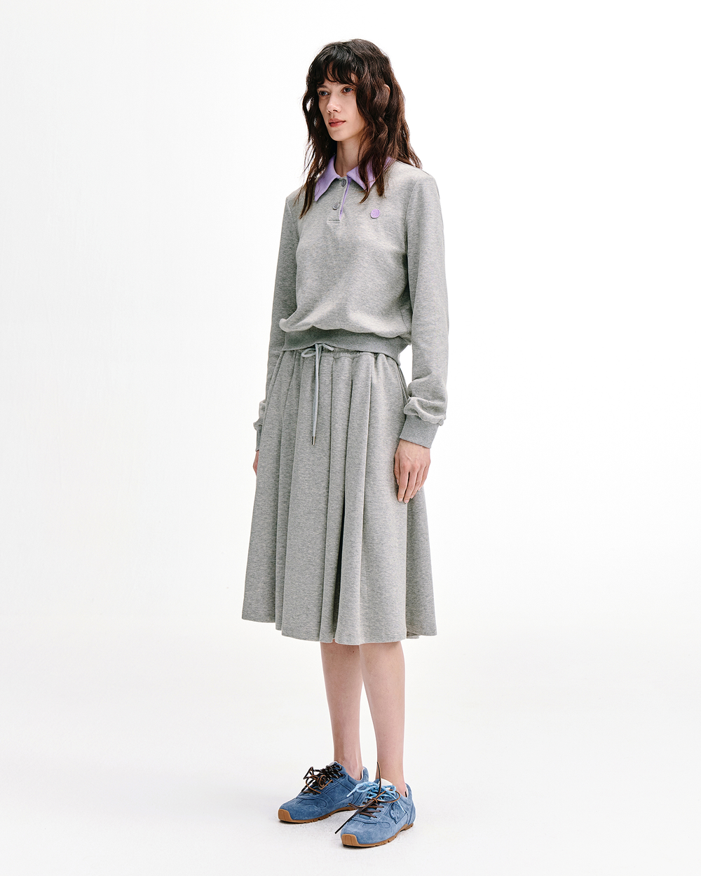 Smiley Polo & Pleated Skirt Co-ord Set