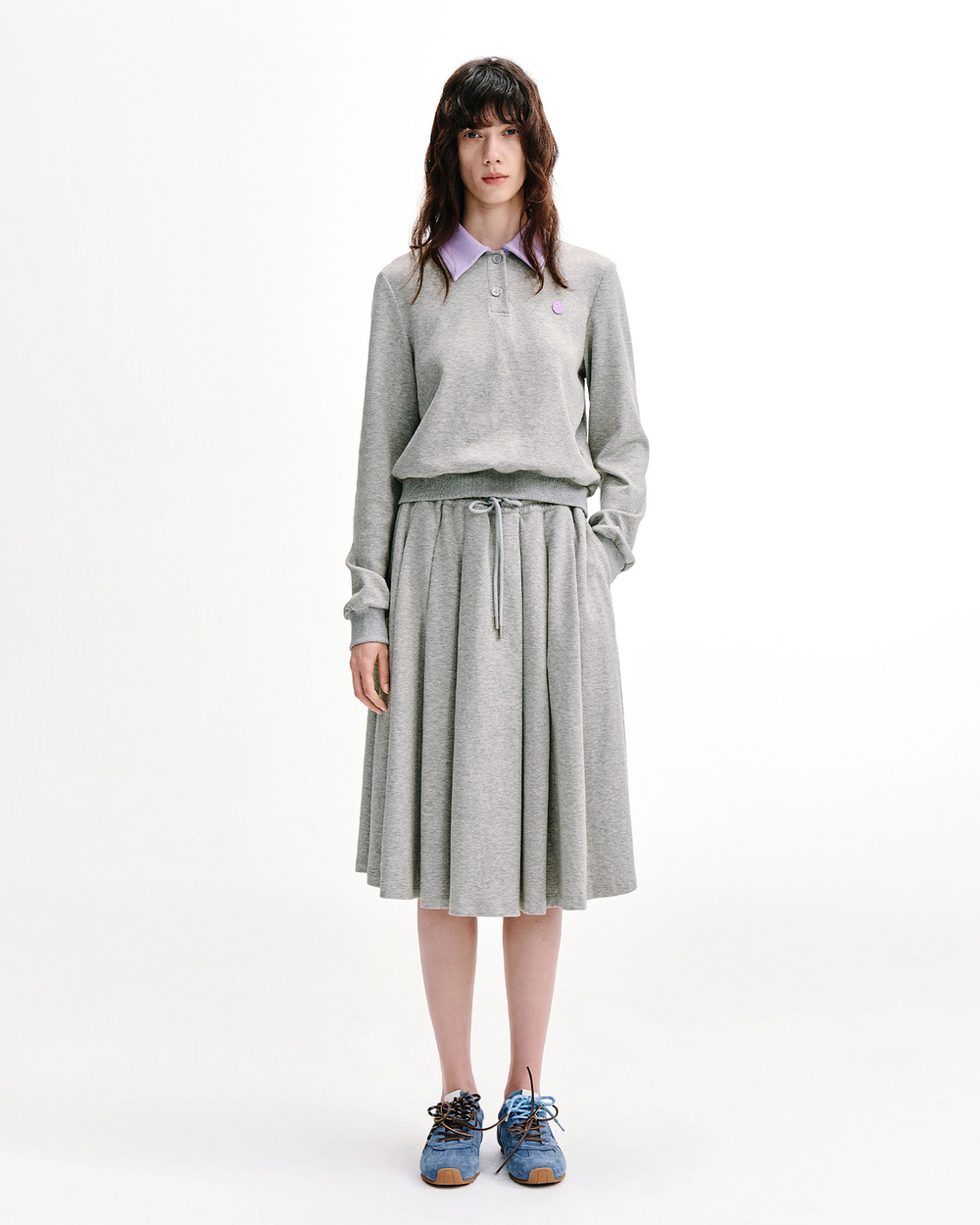 Smiley Polo & Pleated Skirt Co-ord Set