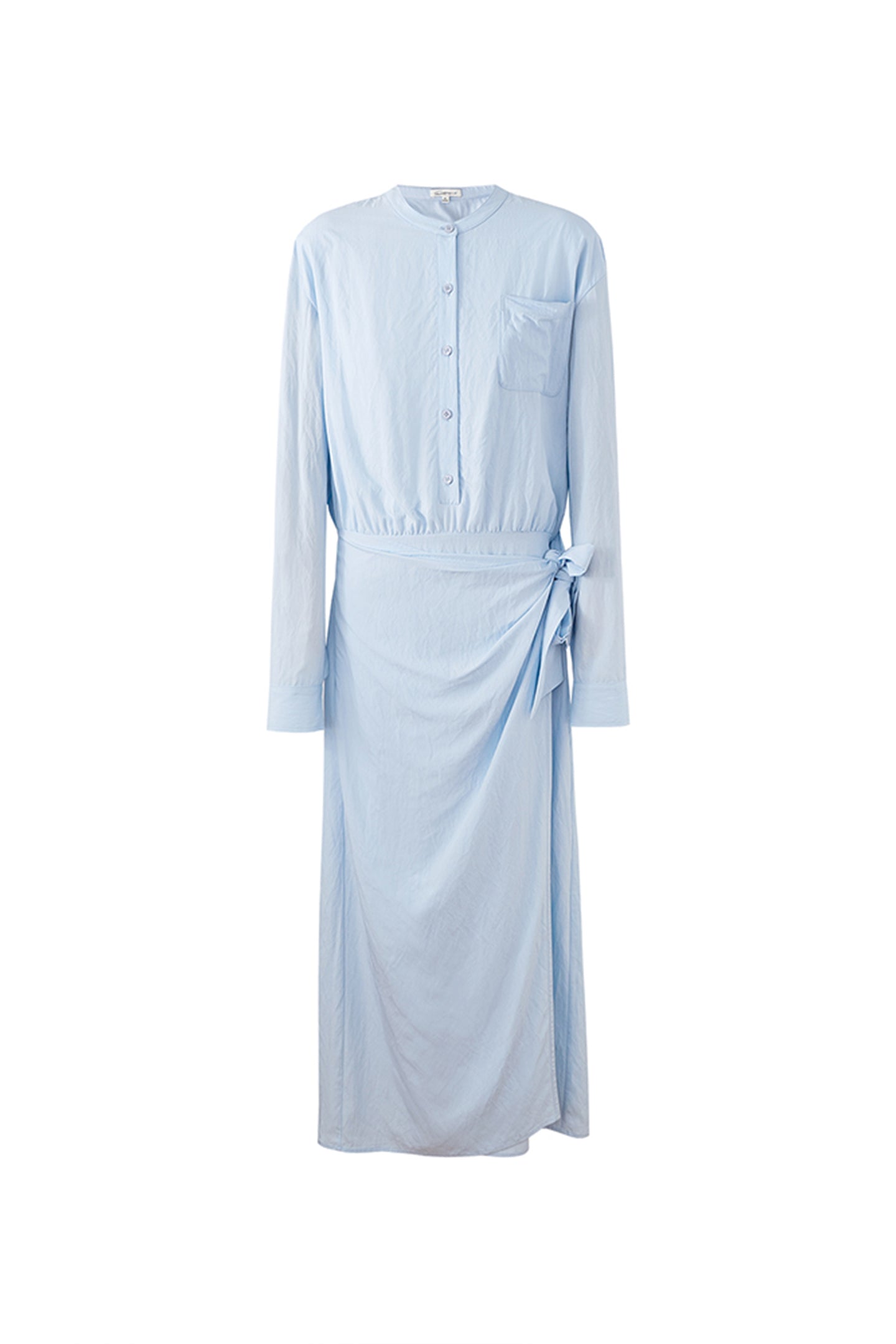 SELFWHO Meconopsis series sky blue shirt dress