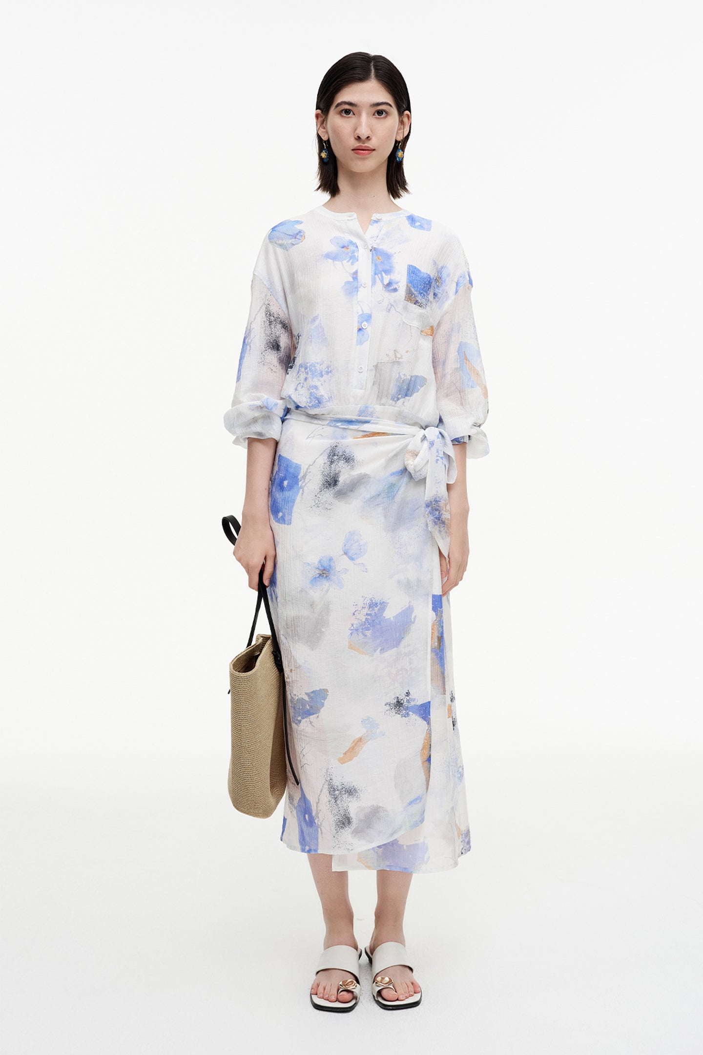 SELFWHO Meconopsis Lyocell Print Dress