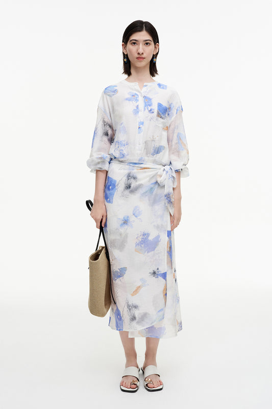 SELFWHO Meconopsis Lyocell Print Dress