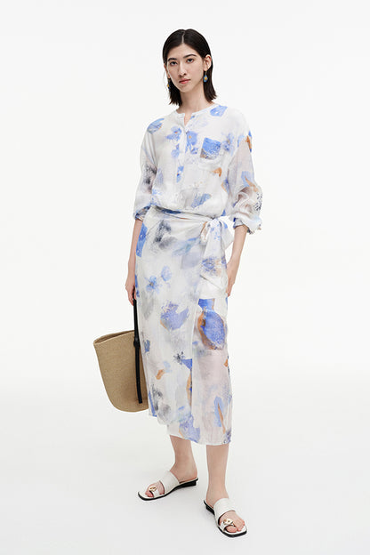 SELFWHO Meconopsis Lyocell Print Dress