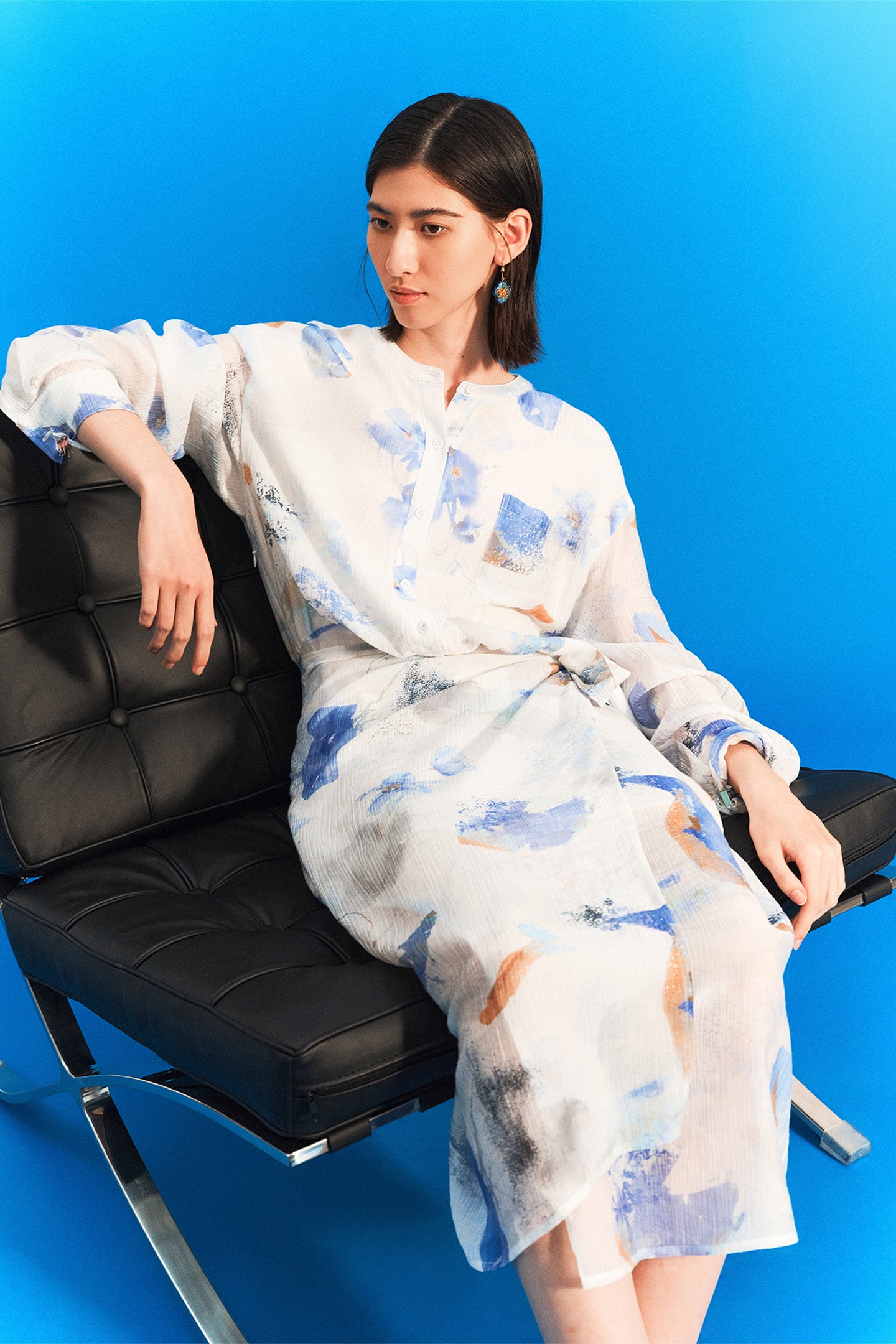 SELFWHO Meconopsis Lyocell Print Dress