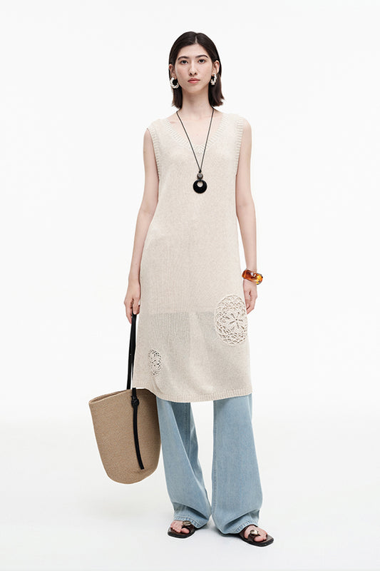 SELFWHO Meconopsis Linen Dress