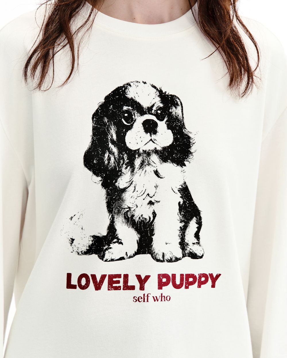 Springer Spaniel Graphic Long Sleeve Tee-Cotton-Blend