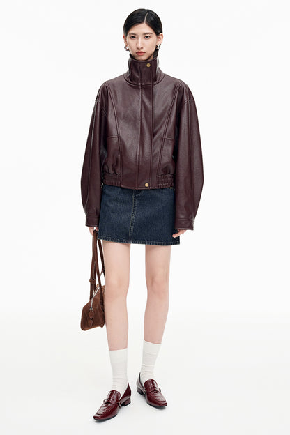 SELFWHO Vintage PU Leather Jacket