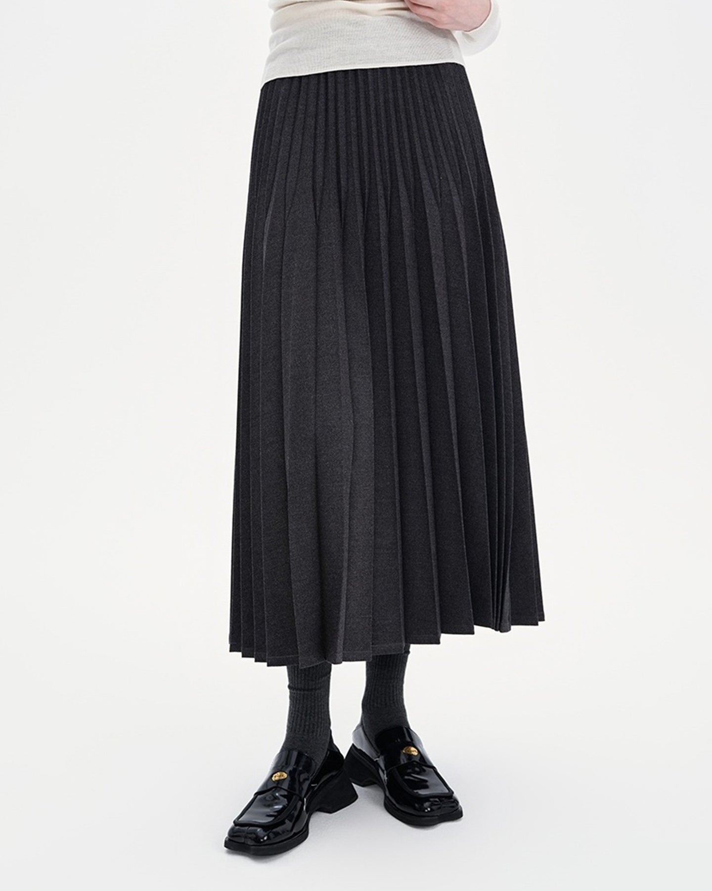 Heavy three-Dimensional Double Pleated Skirt