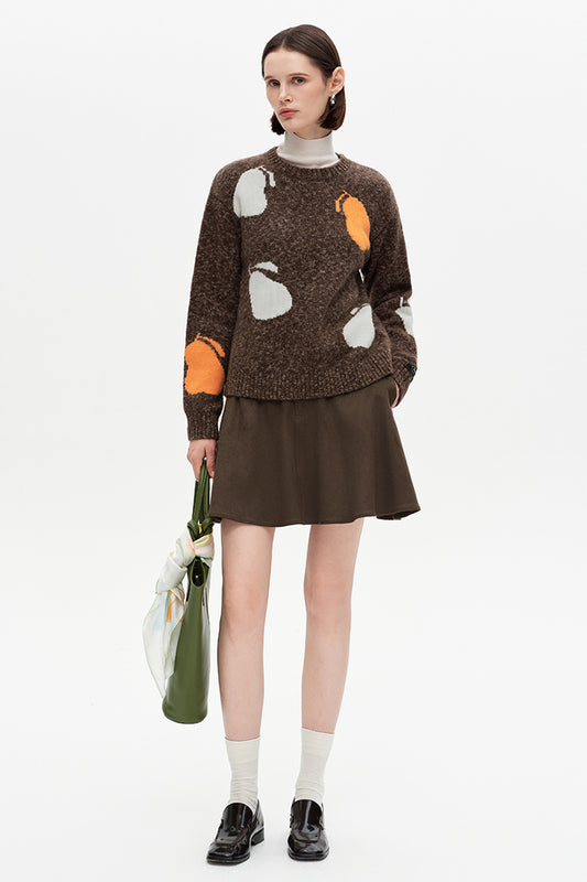 SELFWHO Vintage Suede A-line Skirt