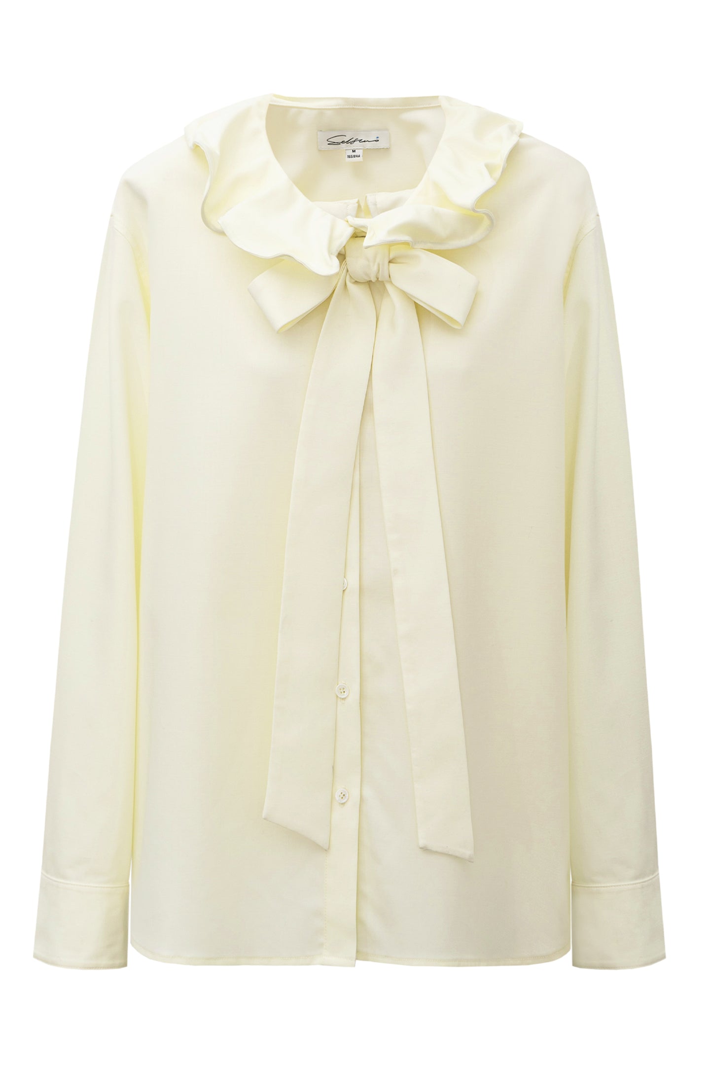 SELFWHO Wool-Blend Ruffled Collar Shirt